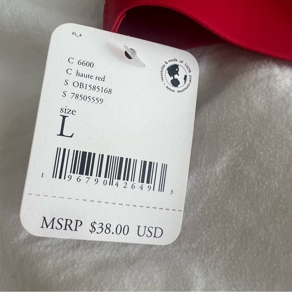 NWT free people intimately notched lily haute red scuba bralette - Picture 5 of 5